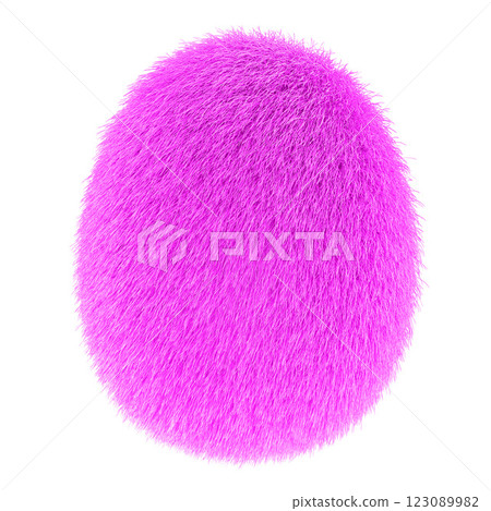 Pink Egg, fluffy and hairy. 3D rendering Pink Egg, fluffy and hairy. 3D rendering 123089982