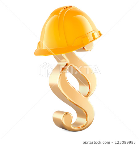 Section symbol with orange hard hat, 3D rendering Section symbol with orange hard hat, 3D rendering 123089983