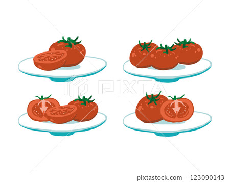 盤子裡的西紅柿插圖集 盤子裡的西紅柿插圖集 123090143