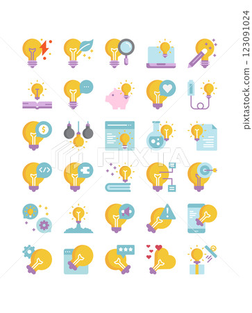 light bulb flat icon set light bulb flat icon set 123091024