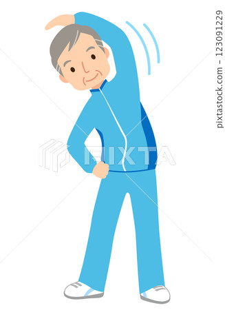 Senior man doing exercises, elderly, health 123091229