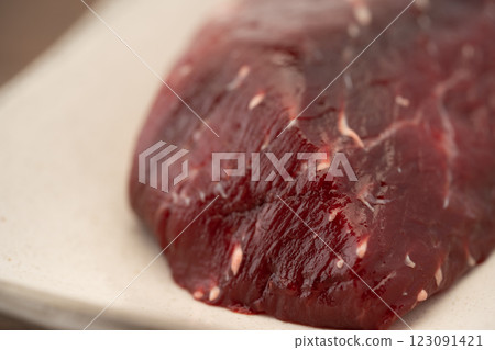 Close-up of whale meat (red meat) Close-up of whale meat (red meat) 123091421