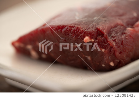 Close-up of whale meat (red meat) Close-up of whale meat (red meat) 123091423