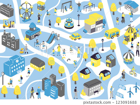 城市風景等距 城市風景等距 123091688