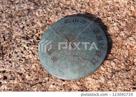 An example of a reference point embedded in a breakwater (Fukuyama Port, Hiroshima Prefecture) An example of a reference point embedded in a breakwater (Fukuyama Port, Hiroshima Prefecture) 123091719