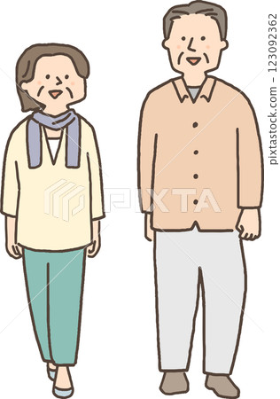 Senior couple taking a walk together 123092362