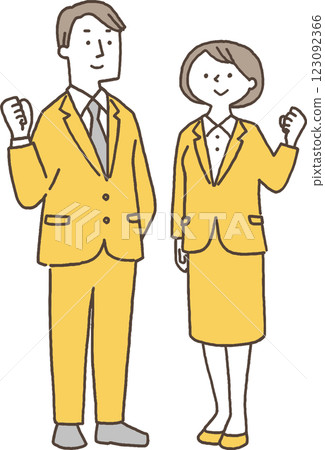 Men and women in suits making fist pumps 123092366