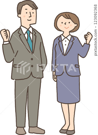 穿著膽量的衣服的男人和婦女擺在 123092368