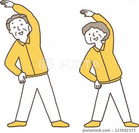 做運動的年長夫婦 123092371