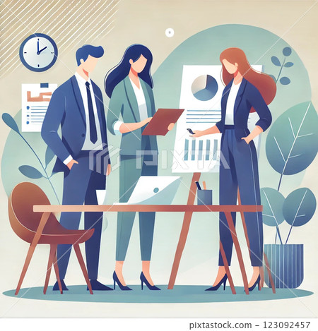 Modern flat design business team illustration - corporate digital content Modern flat design business team illustration - corporate digital content 123092457