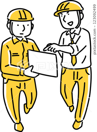 Businessman explaining to workers 123092499