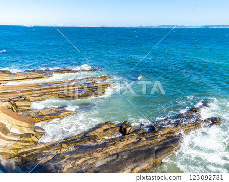初冬時節，從橫須賀觀音崎望去，東京灣的景色清爽宜人 123092781