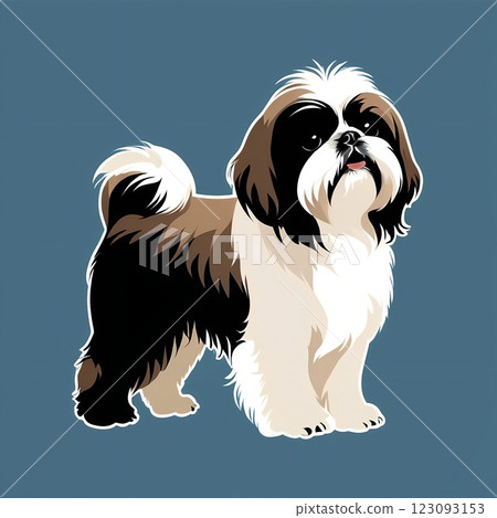 Shih Tzu standing gracefully 123093153