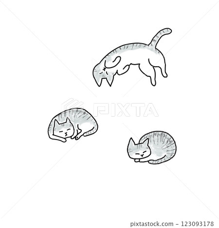 簡單的手繪貓圖 簡單的手繪貓圖 123093178