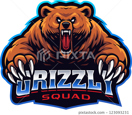 Grizzly esport mascot Grizzly esport mascot 123093231