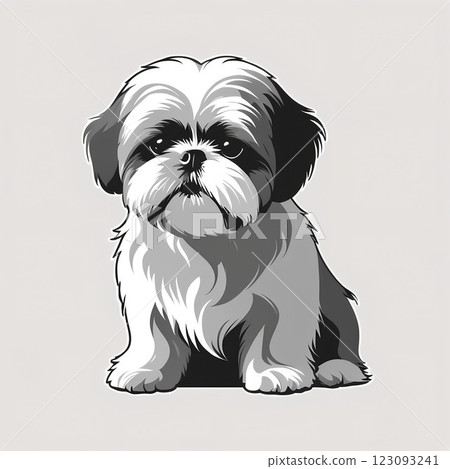 Shih Tzu with a cool expression 123093241