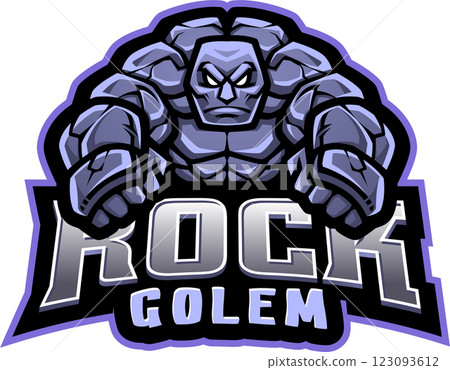 Rock golem esport mascot logo design Rock golem esport mascot logo design 123093612