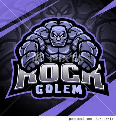 Rock golem esport mascot logo design Rock golem esport mascot logo design 123093613