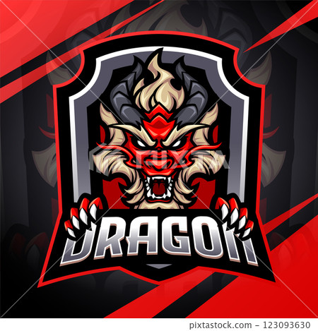 Dragon head esport mascot logo design Dragon head esport mascot logo design 123093630