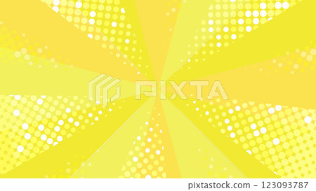 黃色閃閃發光的旭日，集中的線條背景向量插圖 123093787