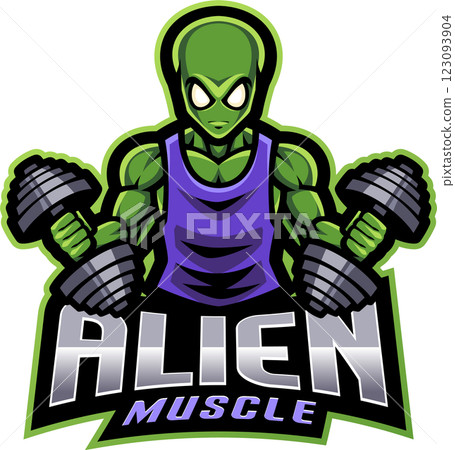 Alien muscle esport mascot 123093904