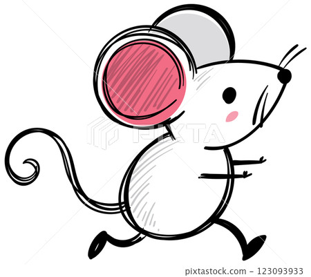Playful Mouse Doodle Illustration Playful Mouse Doodle Illustration 123093933