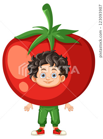 Child in Tomato Costume Illustration Child in Tomato Costume Illustration 123093987