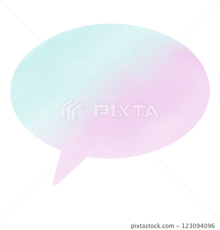 Watercolor speech bubble light blue pink 123094096