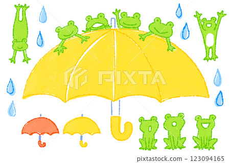 Frog and umbrella in June 123094165