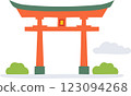Shrine simple torii illustration 123094268