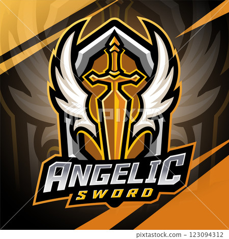 Angelic sword esport mascot logo design Angelic sword esport mascot logo design 123094312
