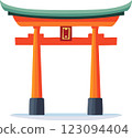 Shrine Torii Simple Illustration Tourist Attraction 123094404