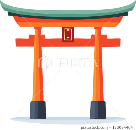 Shrine Torii Simple Illustration Tourist Attraction Shrine Torii Simple Illustration Tourist Attraction 123094404
