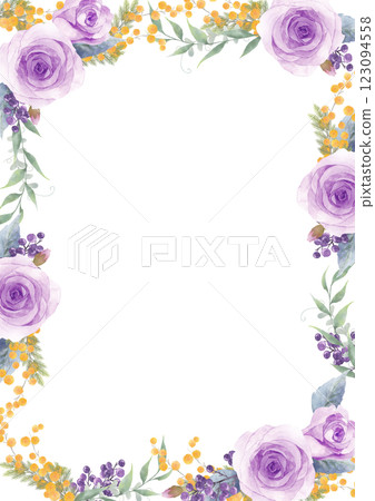 紫玫瑰花束框架 123094558