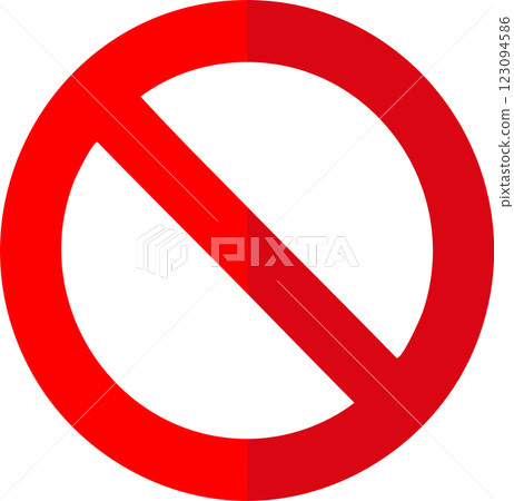 Prohibited mark icon diagonal line NG 123094586