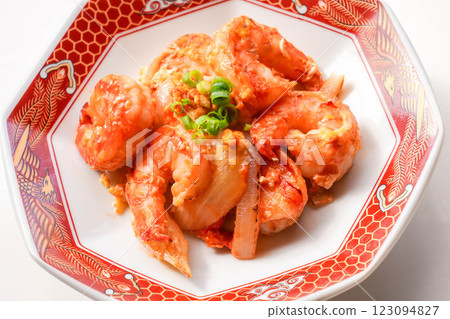 番茄醬蝦仁煎蛋 123094827