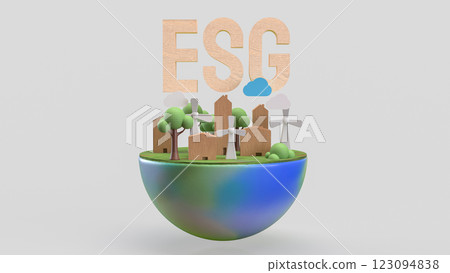 The World and esg for eco concept 3d Rendering. 123094838