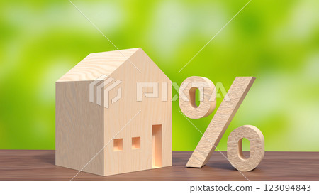 The House and percent for Property or Real estate  concept 3d Rendering 123094843