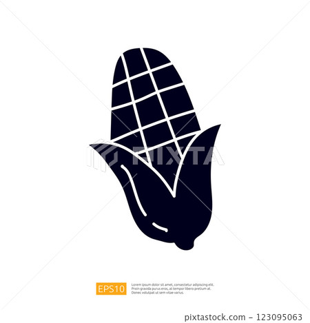 A stylized illustration of a corn cob, showcasing its distinct shape and texture, often used in food-related graphics or agricultural contexts. A stylized illustration of a corn cob, showcasing its distinct shape and texture, often used in food-related graphics or agricultural contexts. 123095063