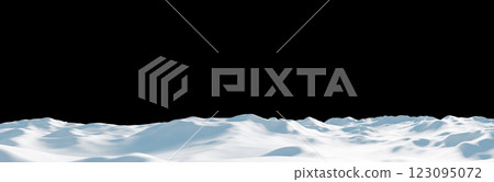 Snowdrift in the winter on black background with copy space winter season 3D render 123095072