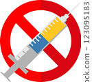 Refusal No vaccine Syringe mark Illustration 123095183