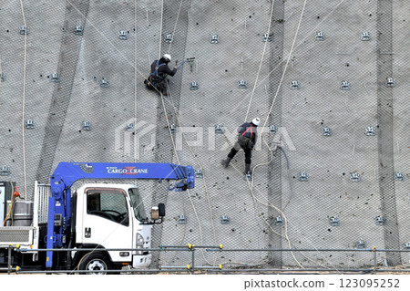 Disaster prevention work: Slope protection work Disaster prevention work: Slope protection work 123095252