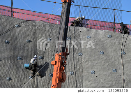 Disaster prevention work: Slope protection work 123095256