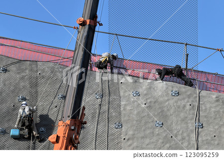 Disaster prevention work: Slope protection work 123095259