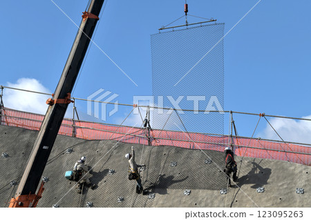 Disaster prevention work: Slope protection work 123095263