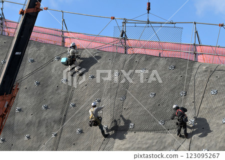 Disaster prevention work: Slope protection work 123095267