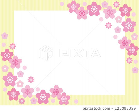 Cherry blossom frame stripe white space Cherry blossom frame stripe white space 123095359