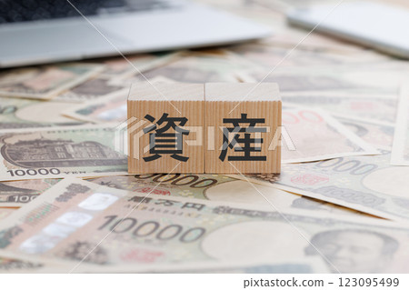 A block with the word Assets written on it 123095499