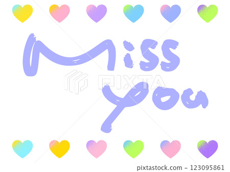 Handwritten message "miss you" vector data. Handwritten message "miss you" vector data. 123095861