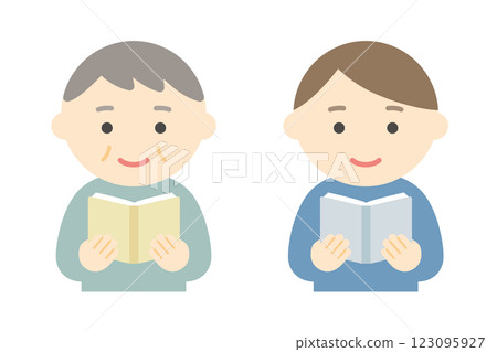 Illustration material of a man reading 123095927
